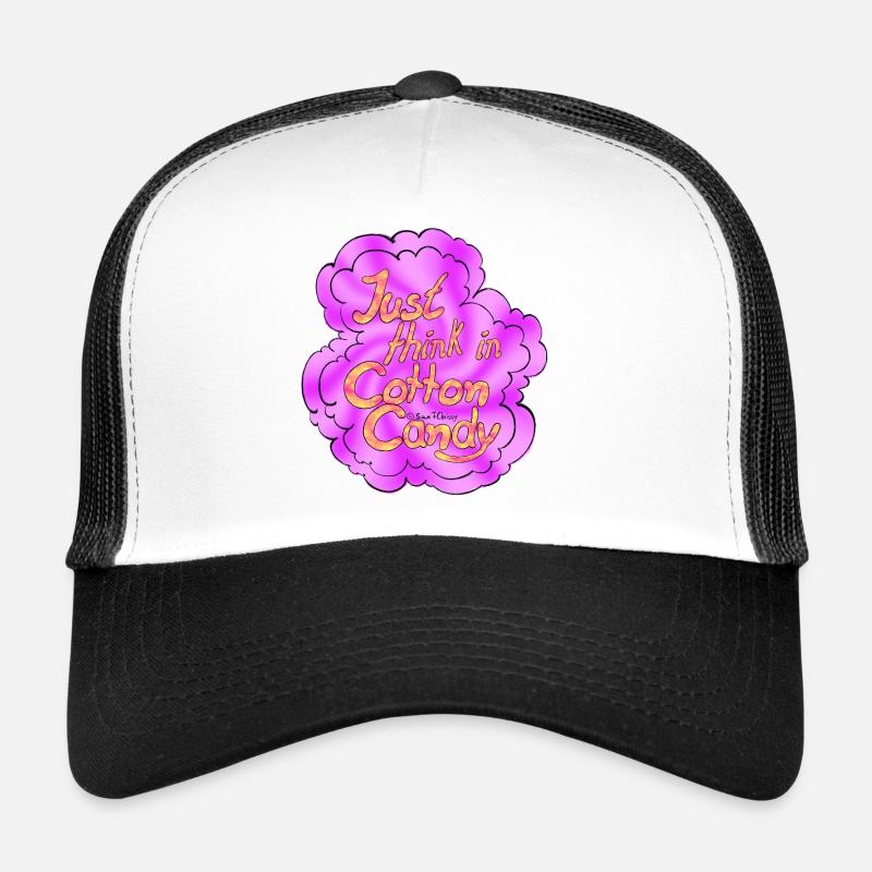 Barbe à papa Penser à la brillance supplémentaire - Casquette trucker  - blanc/noir