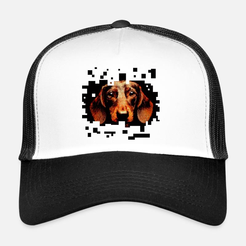 Dachshund Wirehaired Pixelart Trucker Cap