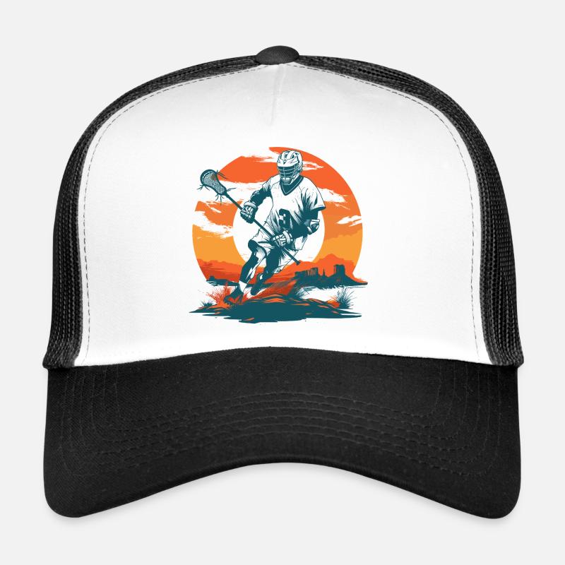 Lacrosse Player Graphics Trucker Cap