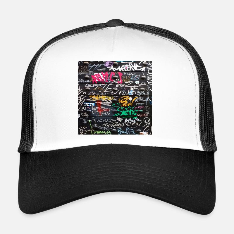 crazy colorful writings - Trucker Cap - white/black