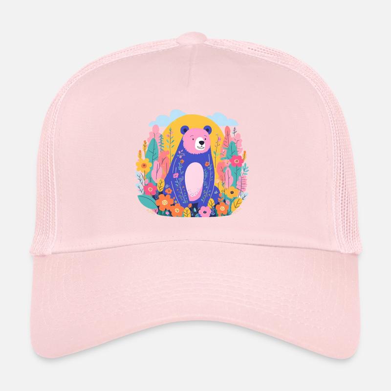 Bunter Bär im Blumengarten Trucker Cap