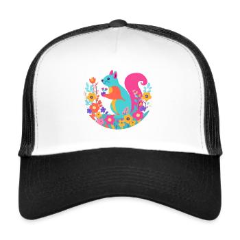 Multi Colored Squirrel - Trucker Cap - white/black - Front