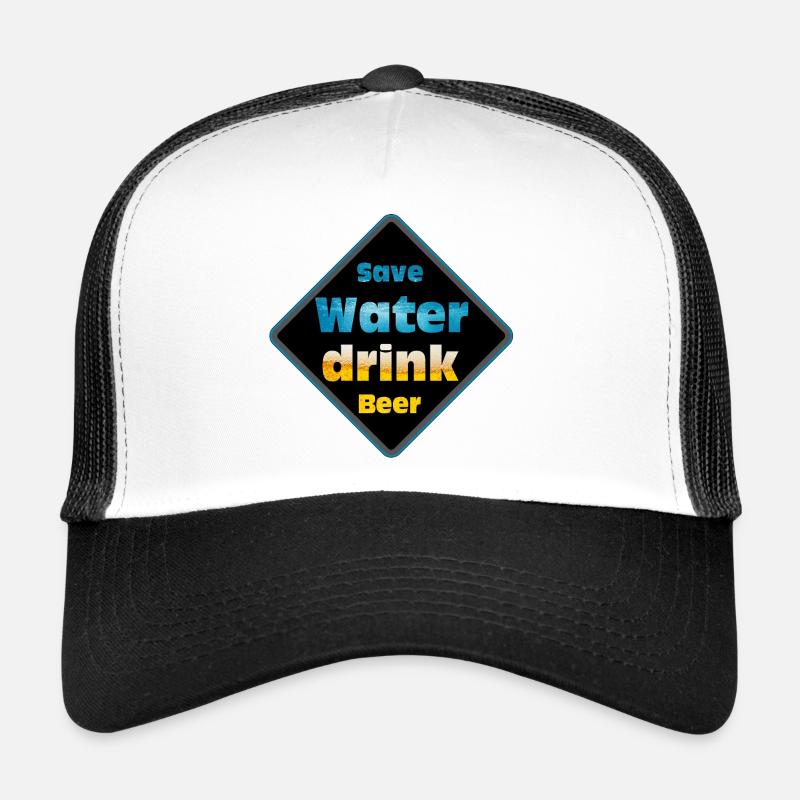 Save Water Drink Beer Shield Design Trucker Cap