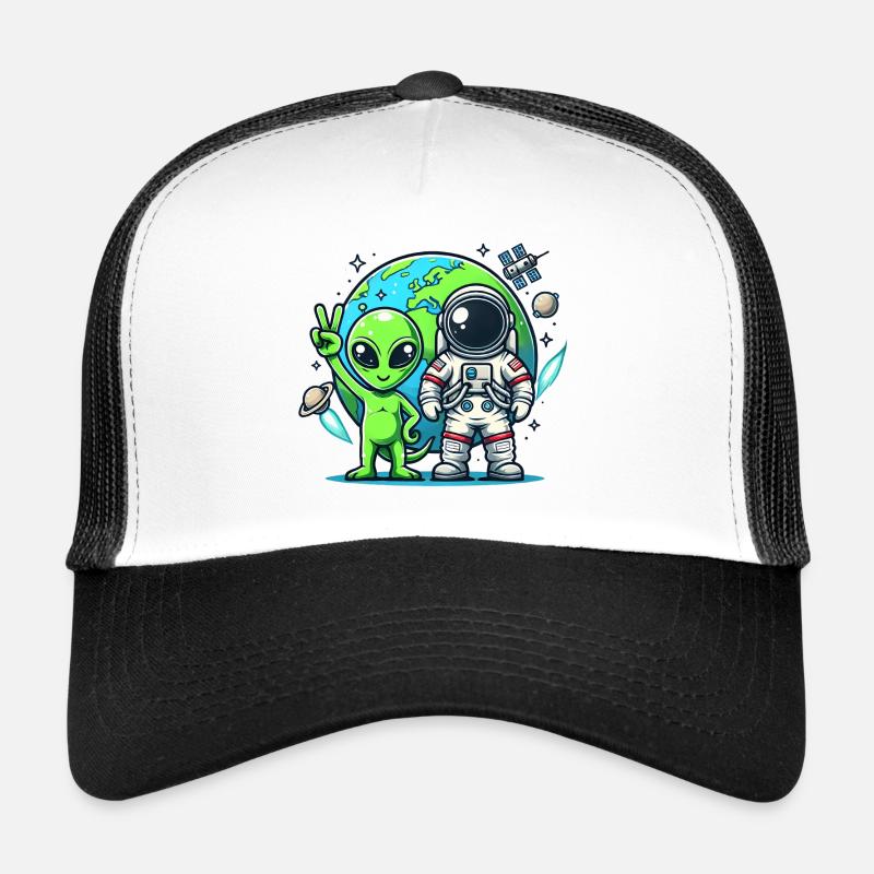 Alien astronauts in space Trucker Cap