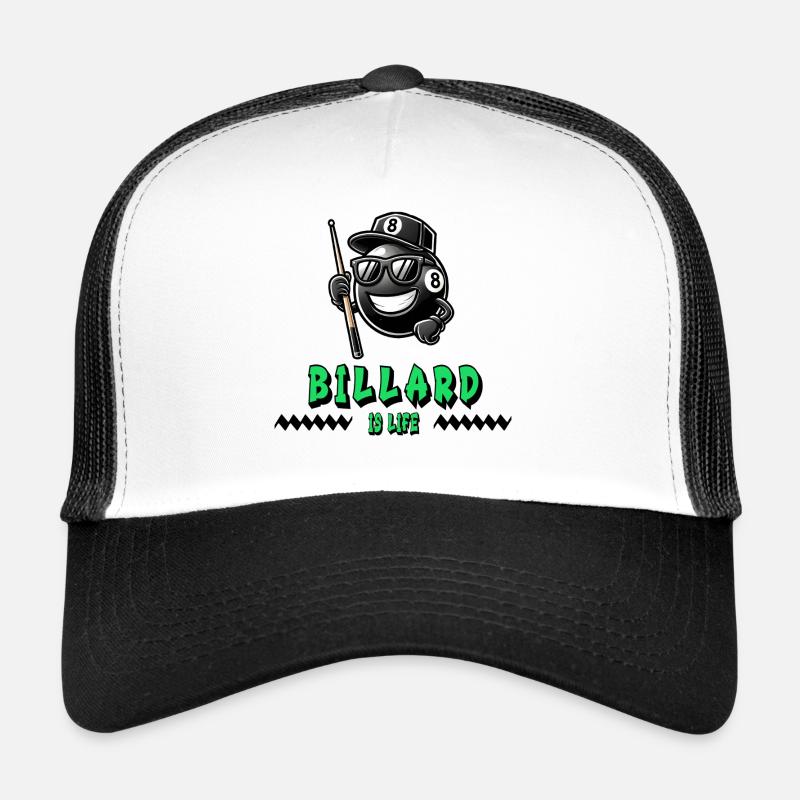 Billard ist Leben – Cooles 8-Ball Design Trucker Cap