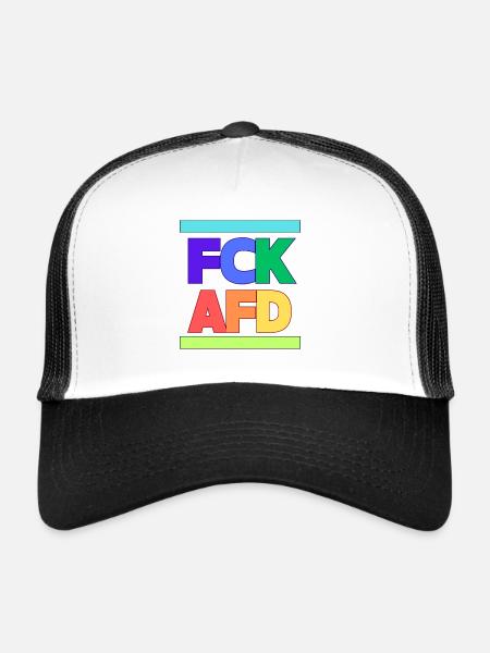 FCK AFD - Trucker Cap - Weiß/Schwarz