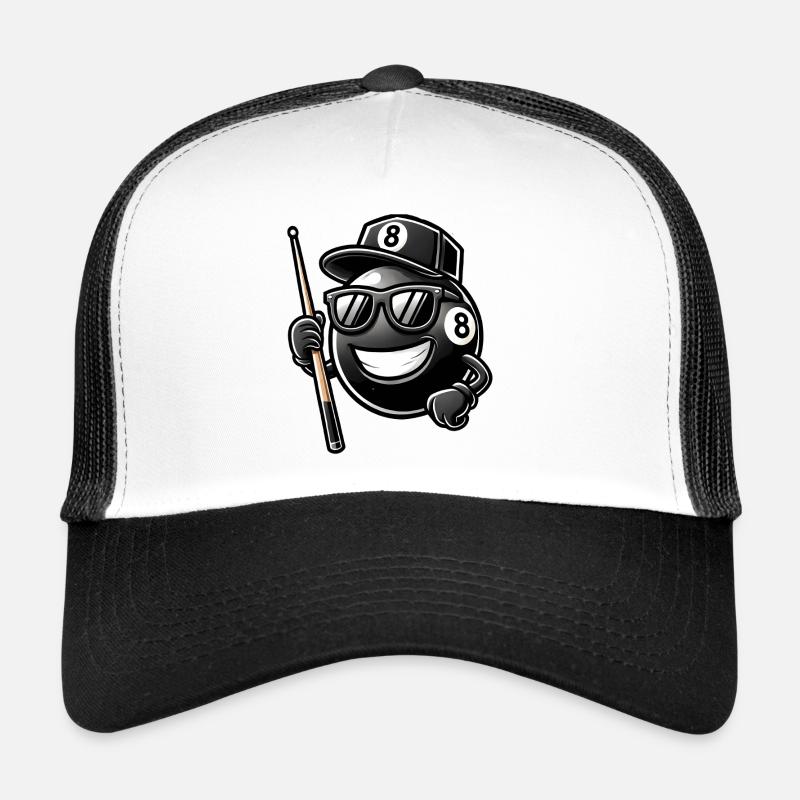 Cool billiard 8-ball design Trucker Cap