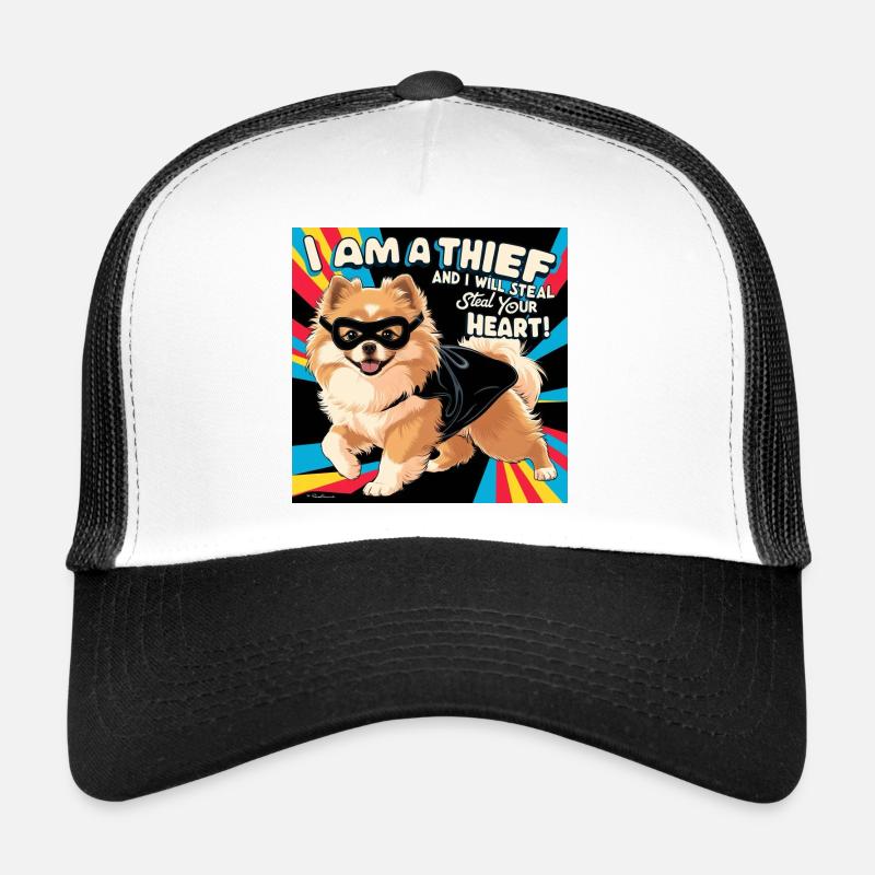 Bande dessinée Chien de Poméranie « Je suis un voleur » Casquette trucker 