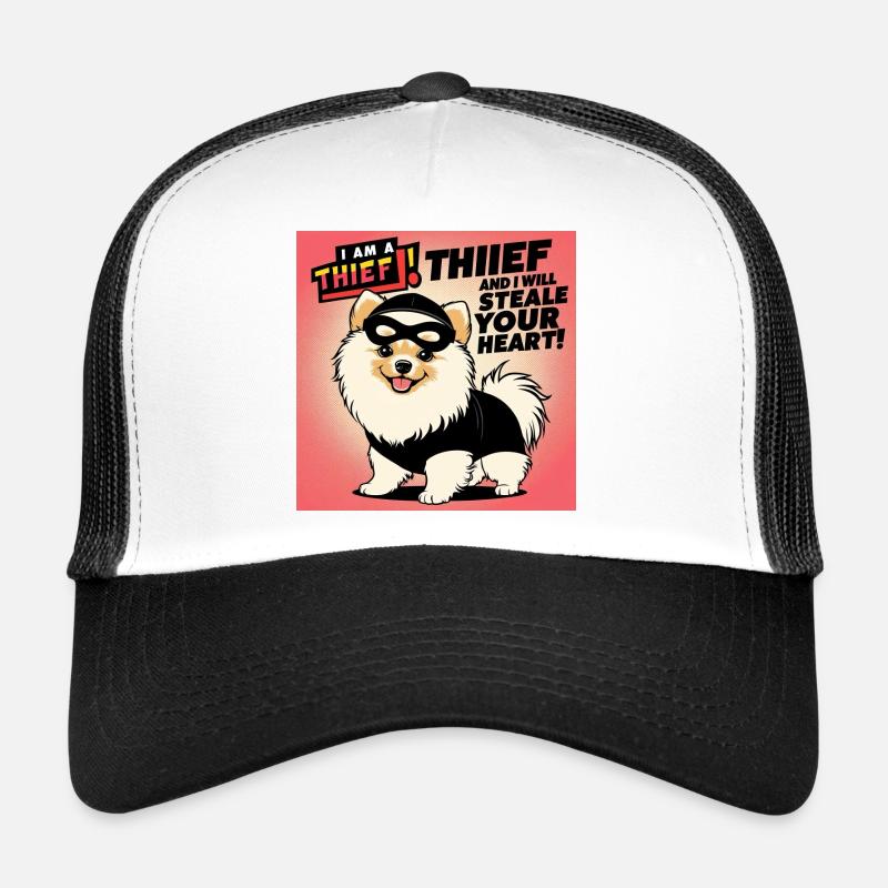 Bande dessinée Chien de Poméranie « Je suis un voleur » Casquette trucker 