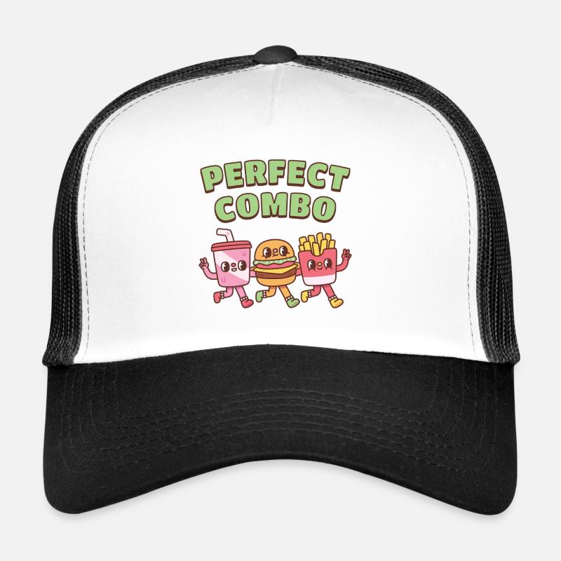 Mignon Soda Burger Et Frites Combo Parfait Amis Casquette trucker 