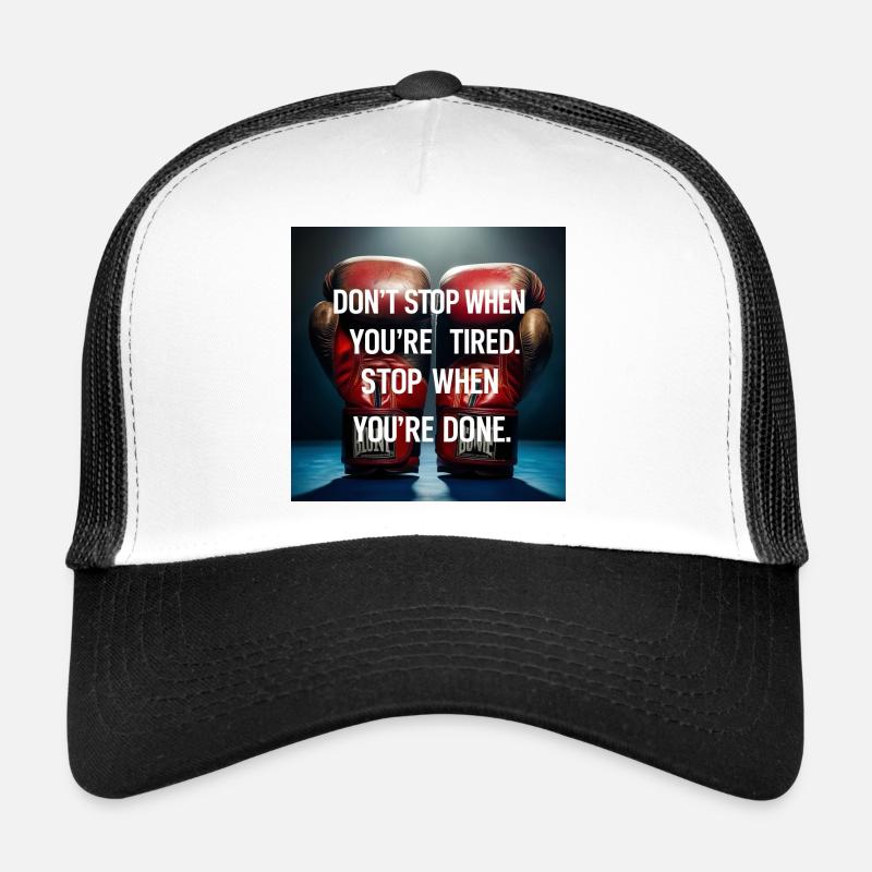 Citation de persévérance sur les gants de boxe Casquette trucker 