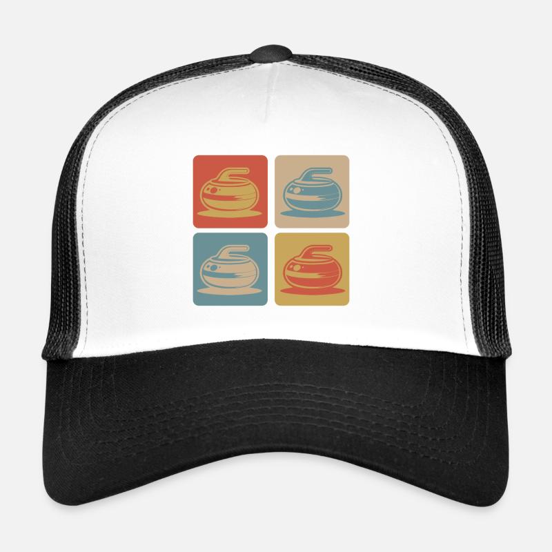 Curling Vintage Design - Trucker Cap - Weiß/Schwarz