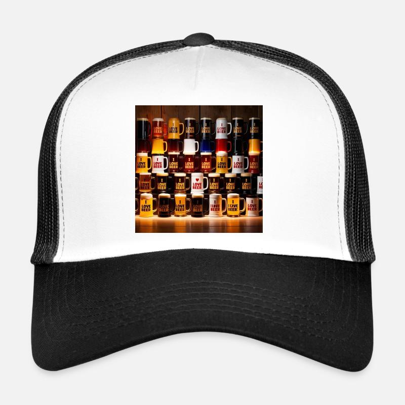 I Love Beer Beer Mug Pattern Trucker Cap