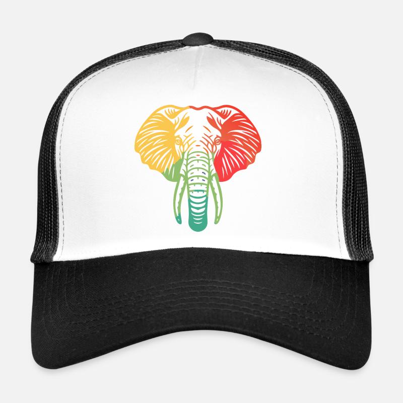 Tête d’éléphant coloré Casquette trucker 