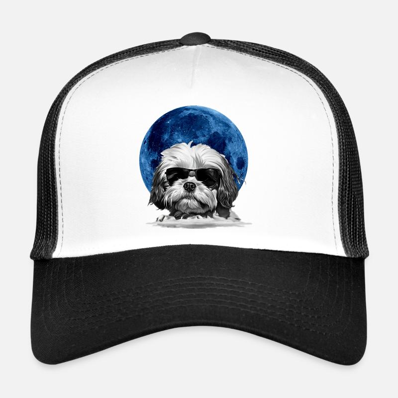Cooler Shih Tzu Blauer Mond Kunstdruck Trucker Cap