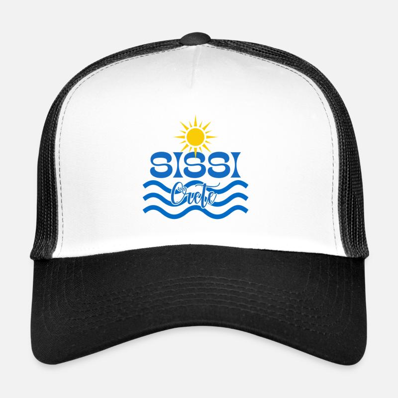 Sun and Waves Sissi Crete Logo - Trucker Cap - white/black