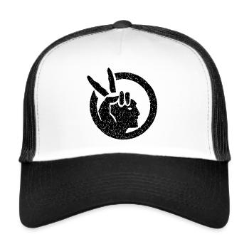 Mouvement amérindien - Casquette trucker  - blanc/noir - Devant