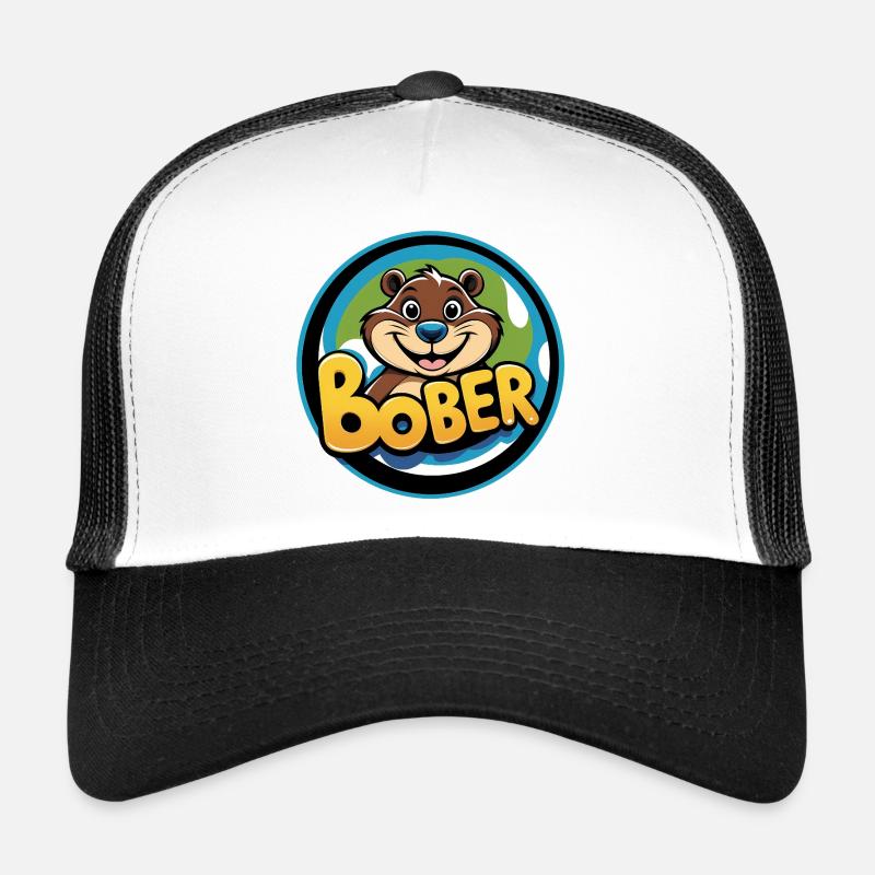 Bober - Casquette trucker - blanc/noir