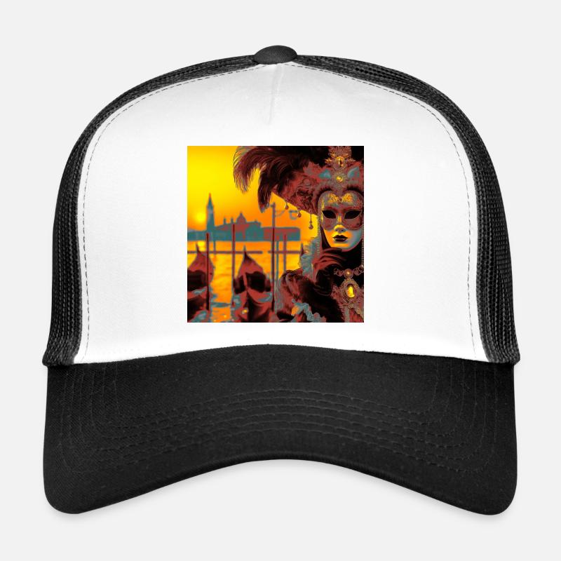 Carnaval Venitien - Casquette trucker  - blanc/noir