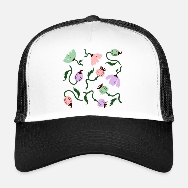 Coquelicots audacieux fleurs L coquelicots floraux fleurs Casquette trucker 