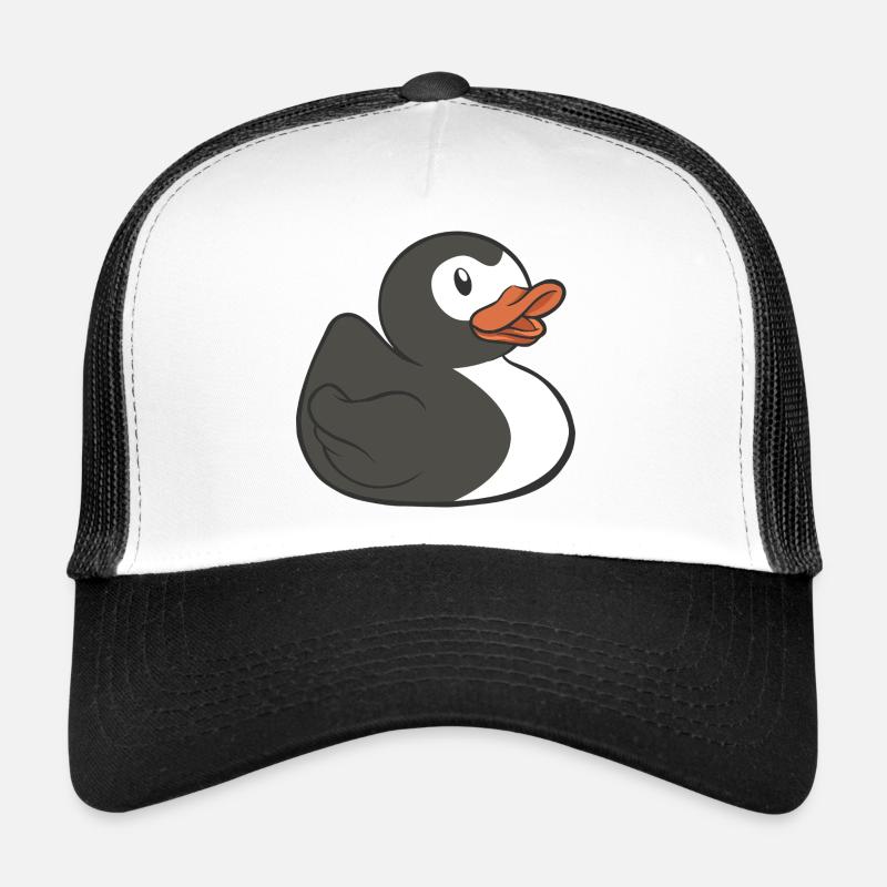 Badeente Pinguin Quietscheente Penguin - Trucker Cap - Weiß/Schwarz