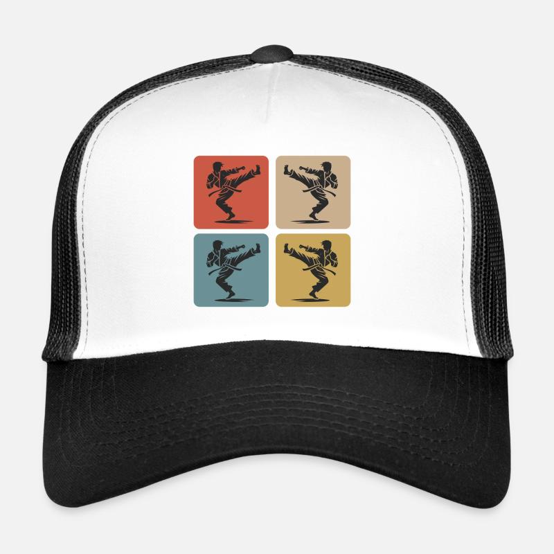 Karate Silhouette – Retro Style Trucker Cap