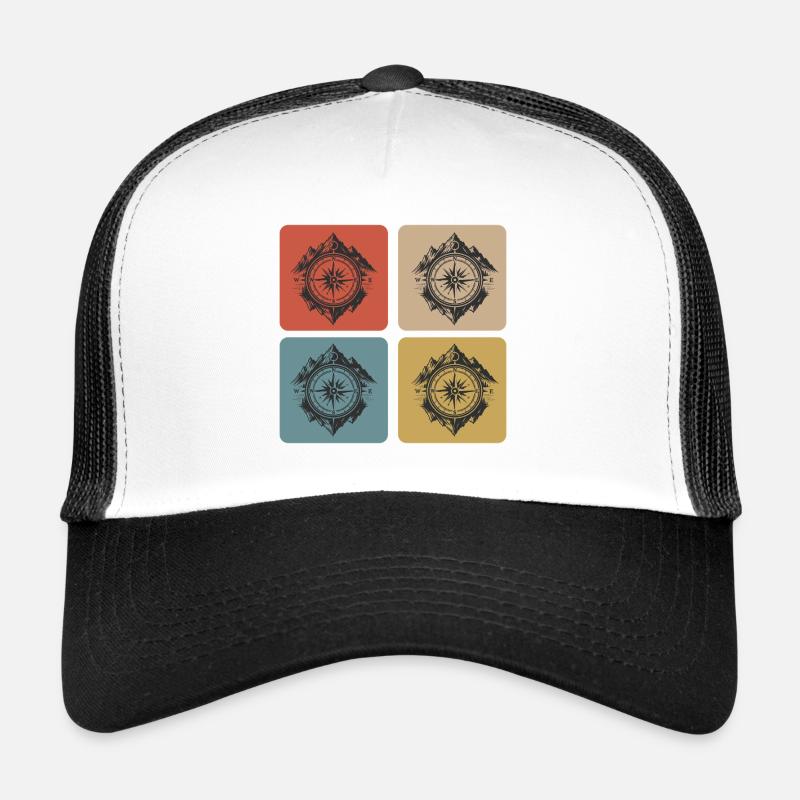 Kompass & Berge Vintage Design Trucker Cap