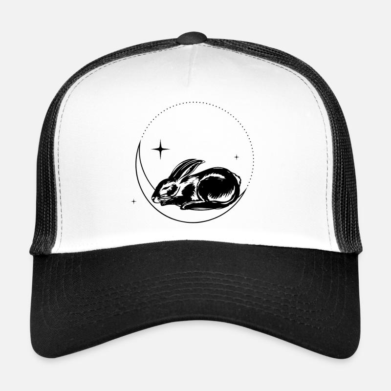 Rabbit on crescent moon – enchanting moon motif Trucker Cap