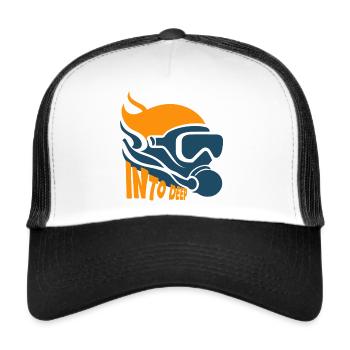 Diving Into Deep Scuba Diver Diving School - Trucker Cap - white/black - Front