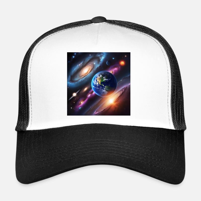 Système solaire / Solar System - Casquette trucker  - blanc/noir