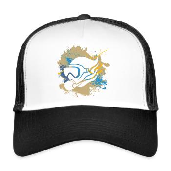 Diver scuba diving underwater diving school - Trucker Cap - white/black - Front