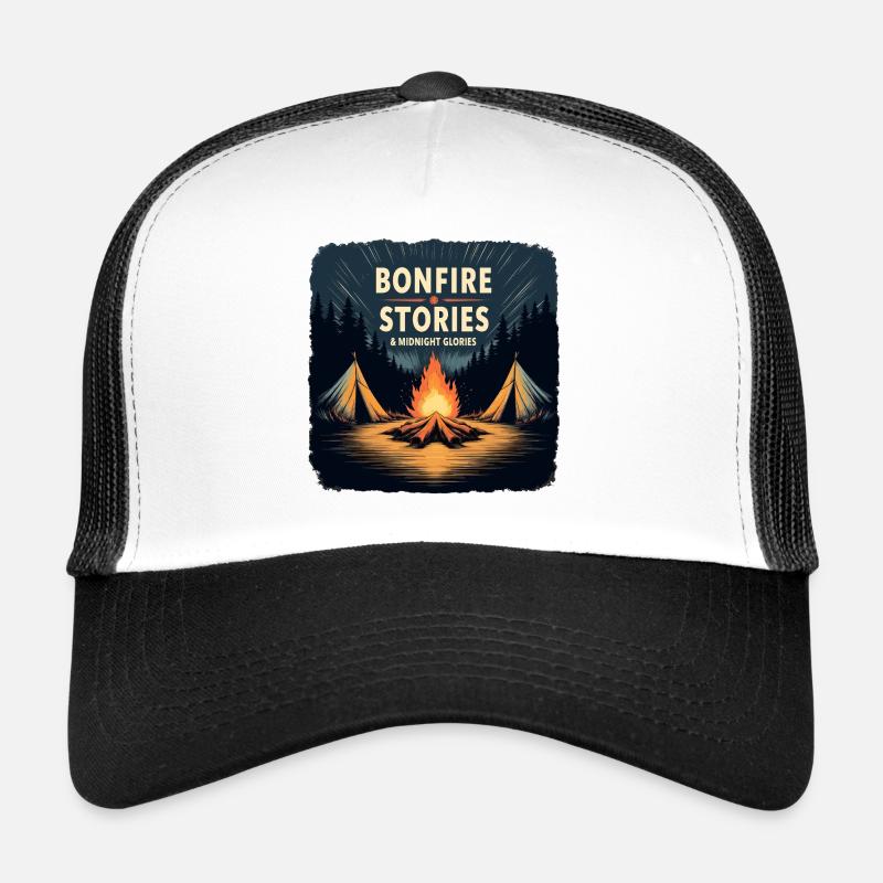 Histoires de feu de camp – Scène de camping de minuit Casquette trucker 