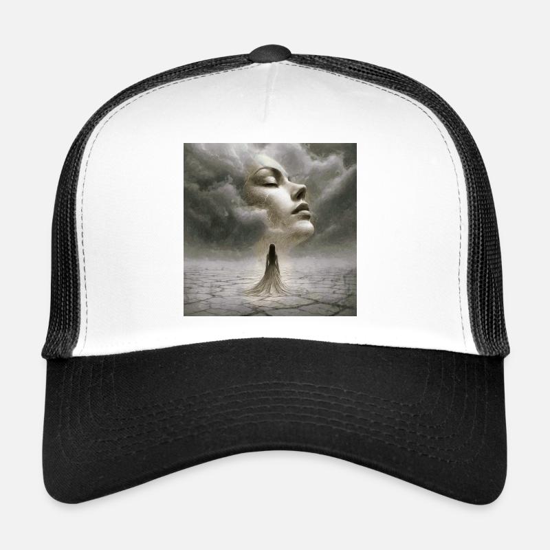 Rencontre silencieuse dans la tempête des pensées - Casquette trucker  - blanc/noir