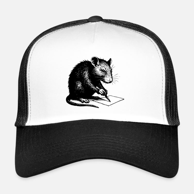Rat Writes | Personalize Banksy Style - Trucker Cap - white/black