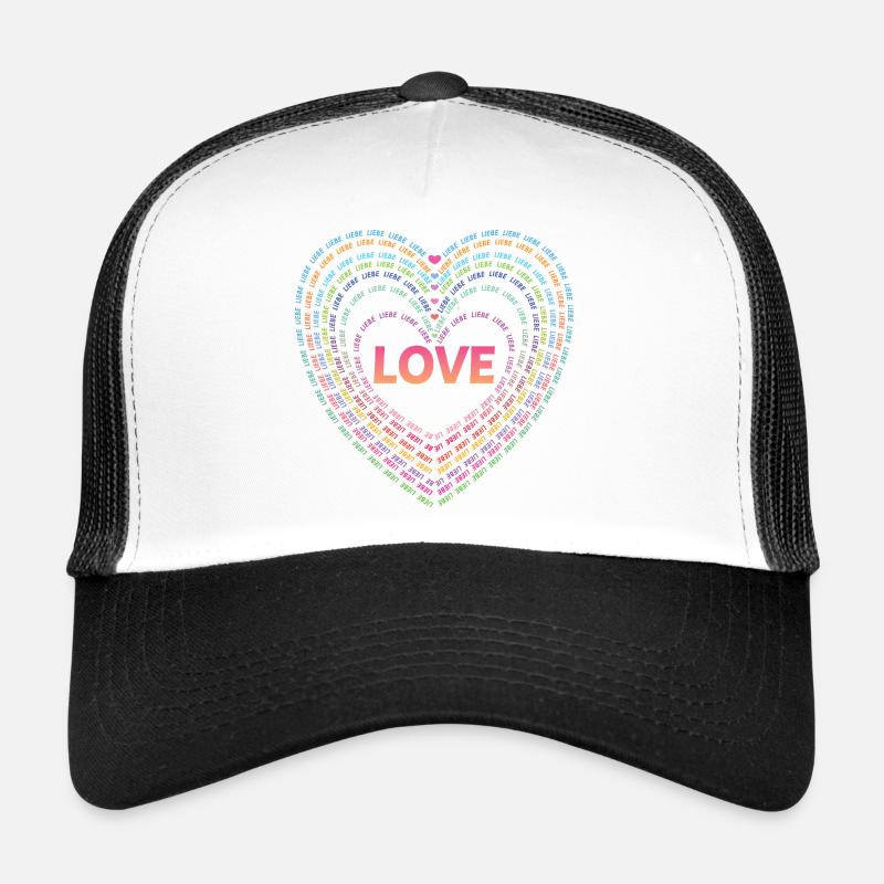 Amour. - Casquette trucker  - blanc/noir