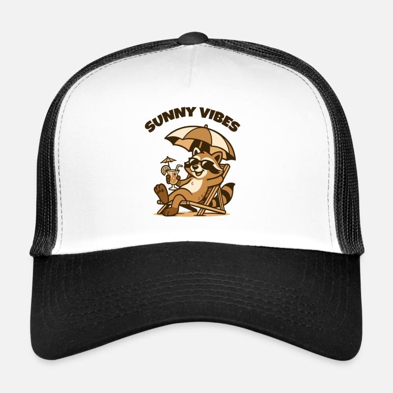 Raton laveur de la plage Sunny Vibes Casquette trucker 