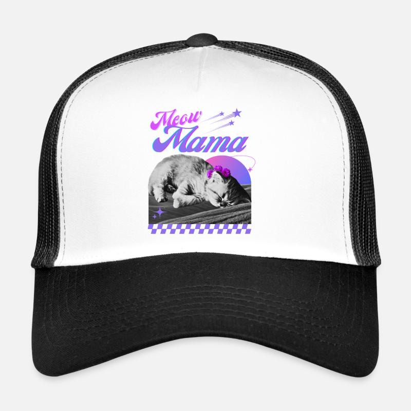Sleeping cat with flower wreath Trucker Cap
