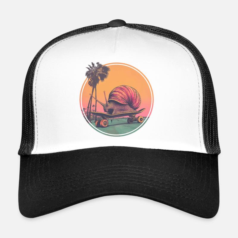 Coole Skateboard-Schnecke – Chilliges Retro-Design Trucker Cap