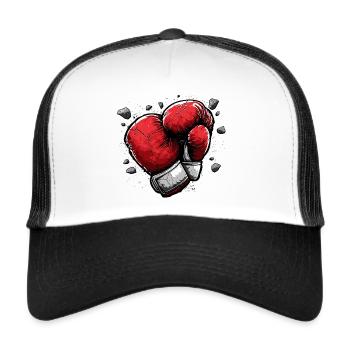 Boxing Gloves Boxsport Boxer Heavyweight - Trucker Cap - white/black - Front