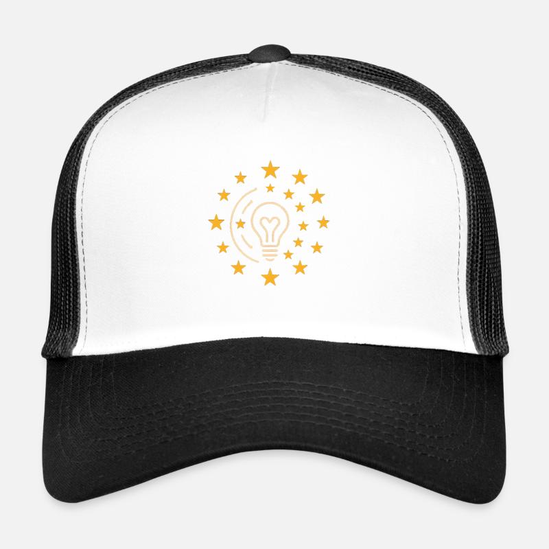 Kreative Glühbirne mit Sternenkranz - Trucker Cap - Weiß/Schwarz