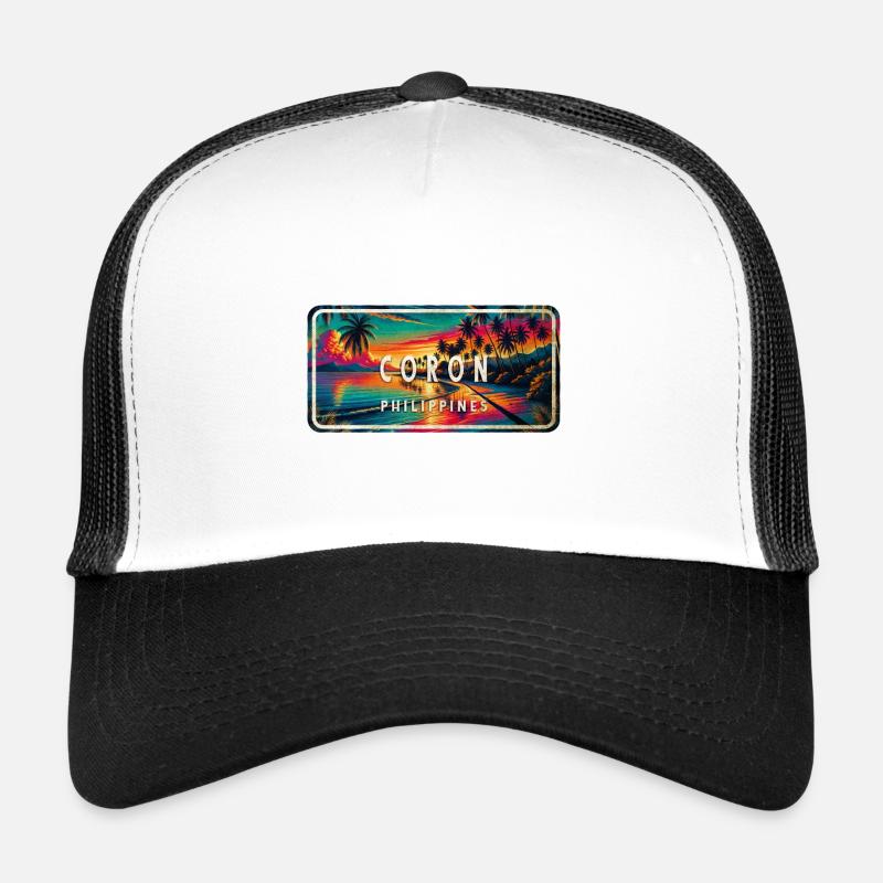 Coron – Tropical Retro Shield Trucker Cap