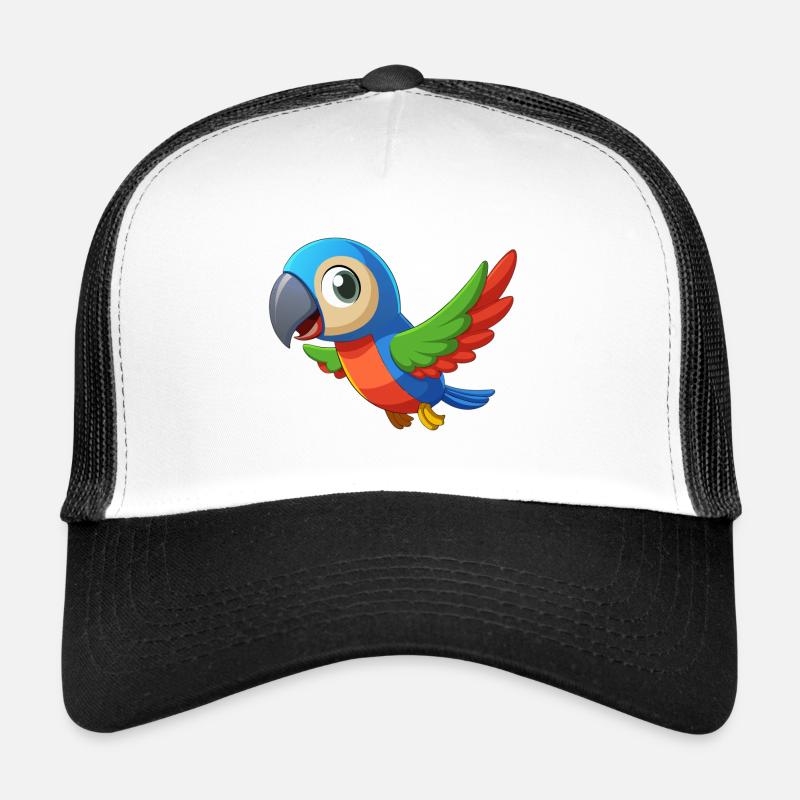 Bunter Baby-Papagei im Flug Trucker Cap