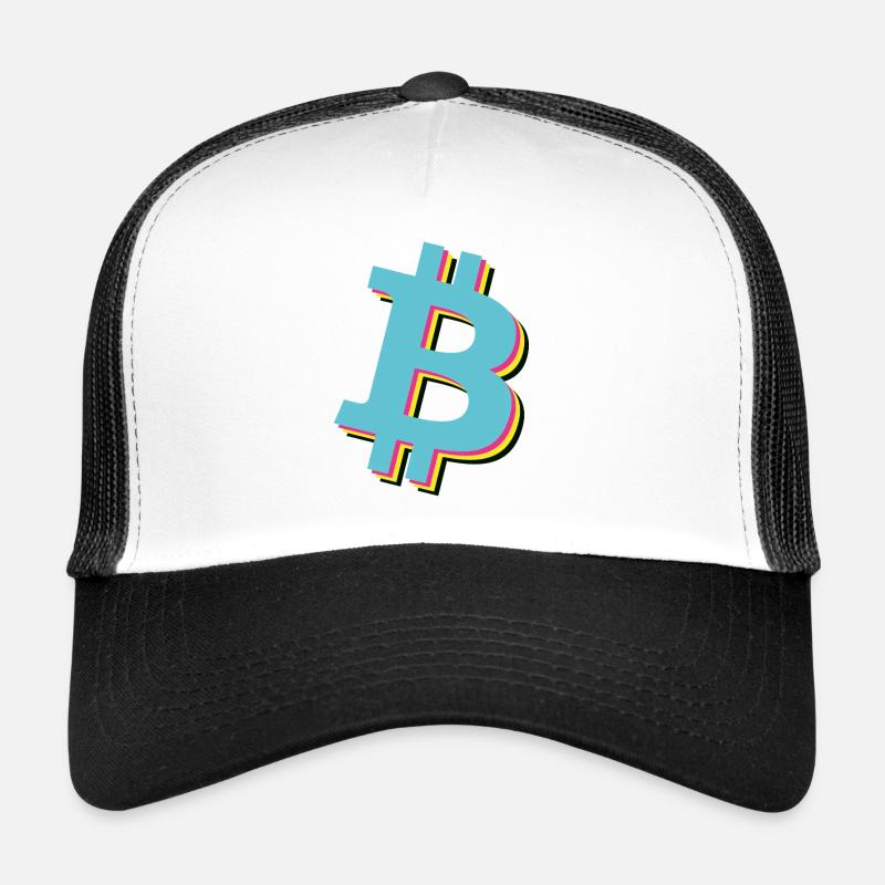 Bitcoin B CMYK Style - Trucker Cap - Weiß/Schwarz