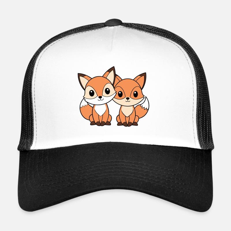 Deux petits renards amis complices Casquette trucker 