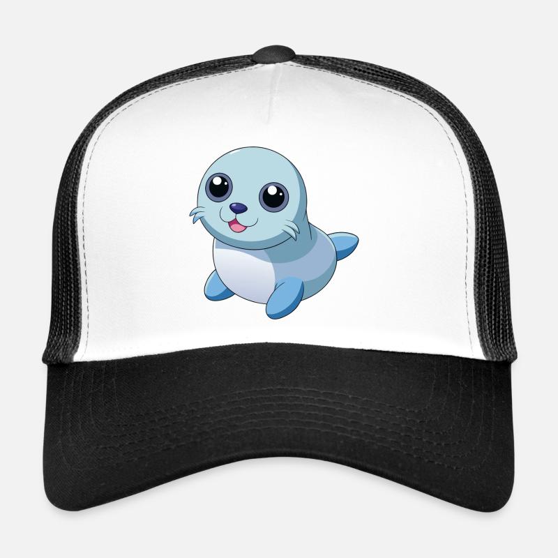 Bébé phoque aux grands yeux brillants Casquette trucker 