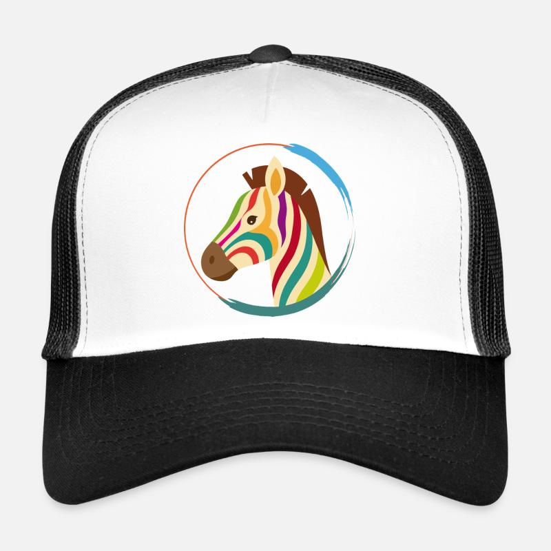 Zèbre coloré – look rayé unique Casquette trucker 