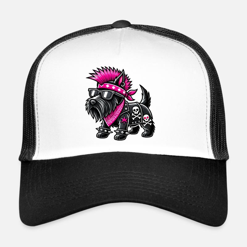 Scottish Terrier Punk Music Trucker Cap