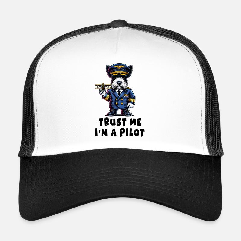 Scottish Terrier, croyez-moi, je suis pilote - Casquette trucker  - blanc/noir