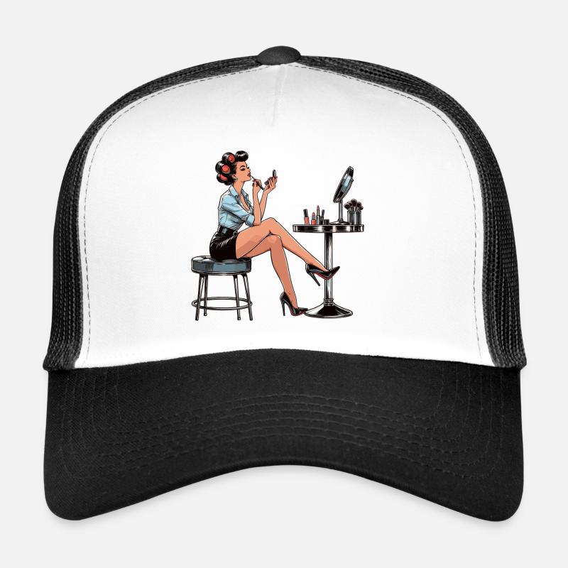 Woman Rockabilly Make Up Make Up Retro Gift Trucker Cap