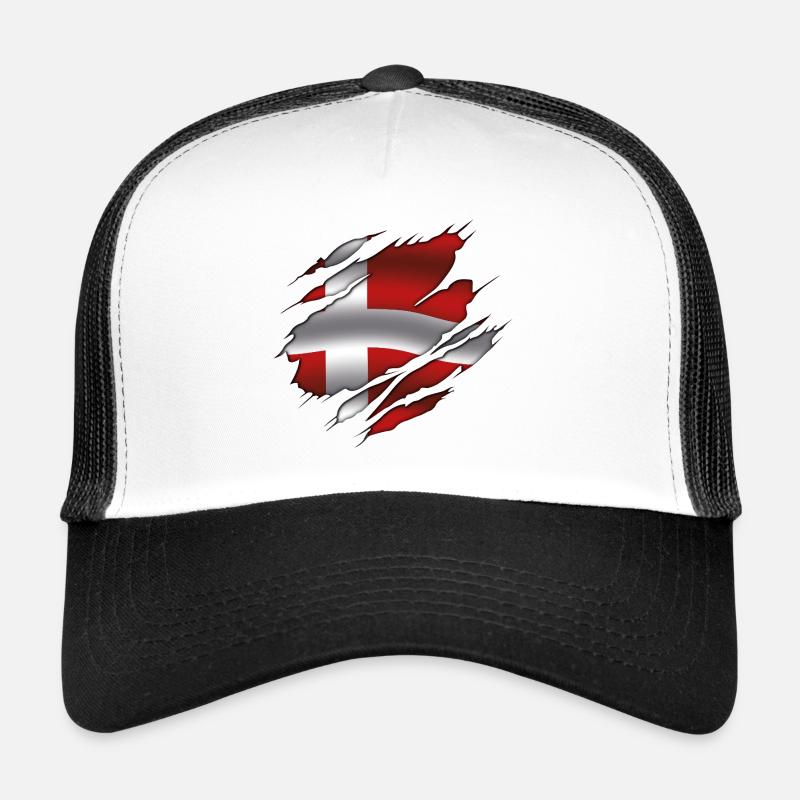 Drapeau du Danemark - Danemark - Drapeau déchiré Casquette trucker 